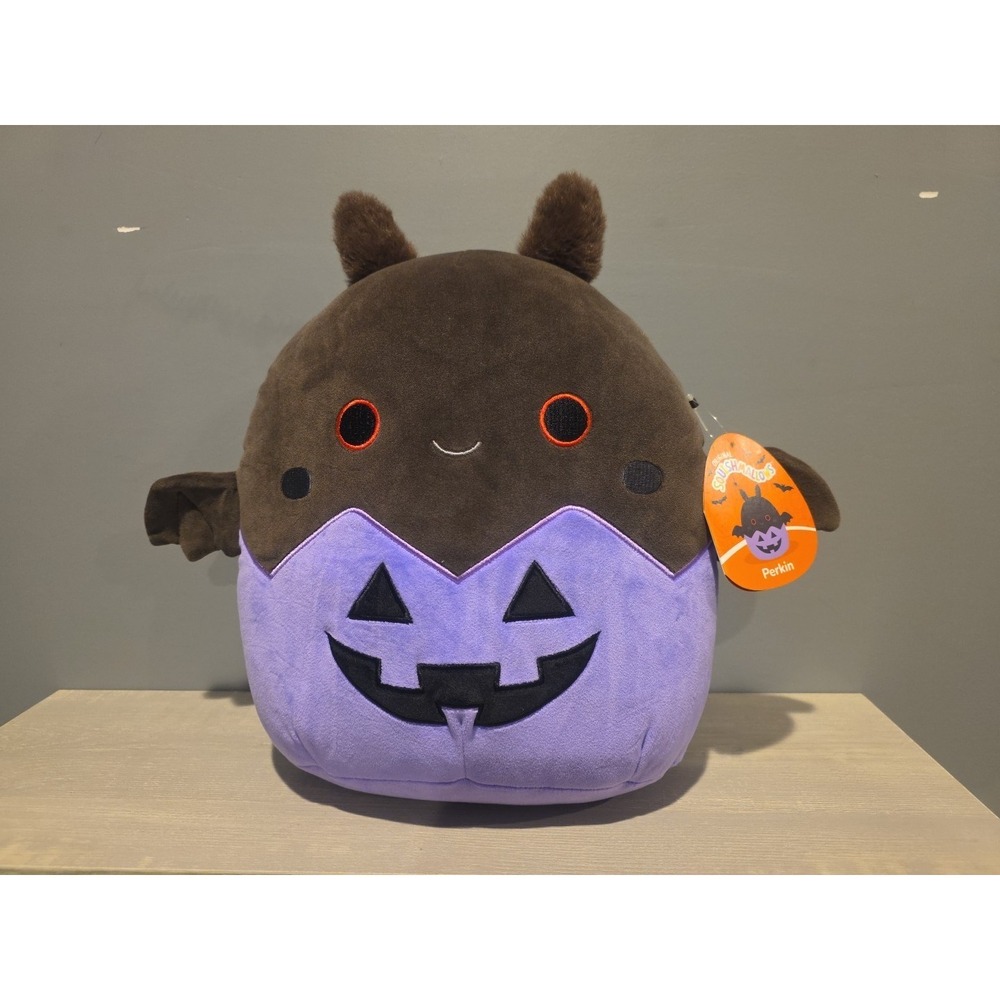 New‎ Original Squishmallows 12" Perkin The Mothman in Pumpkin Halloween Squad